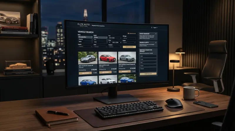 Elite Auto Solutions Vehicle Search — Premium Fahrzeugsuche und Suchauftrag-System von Uzun Digital